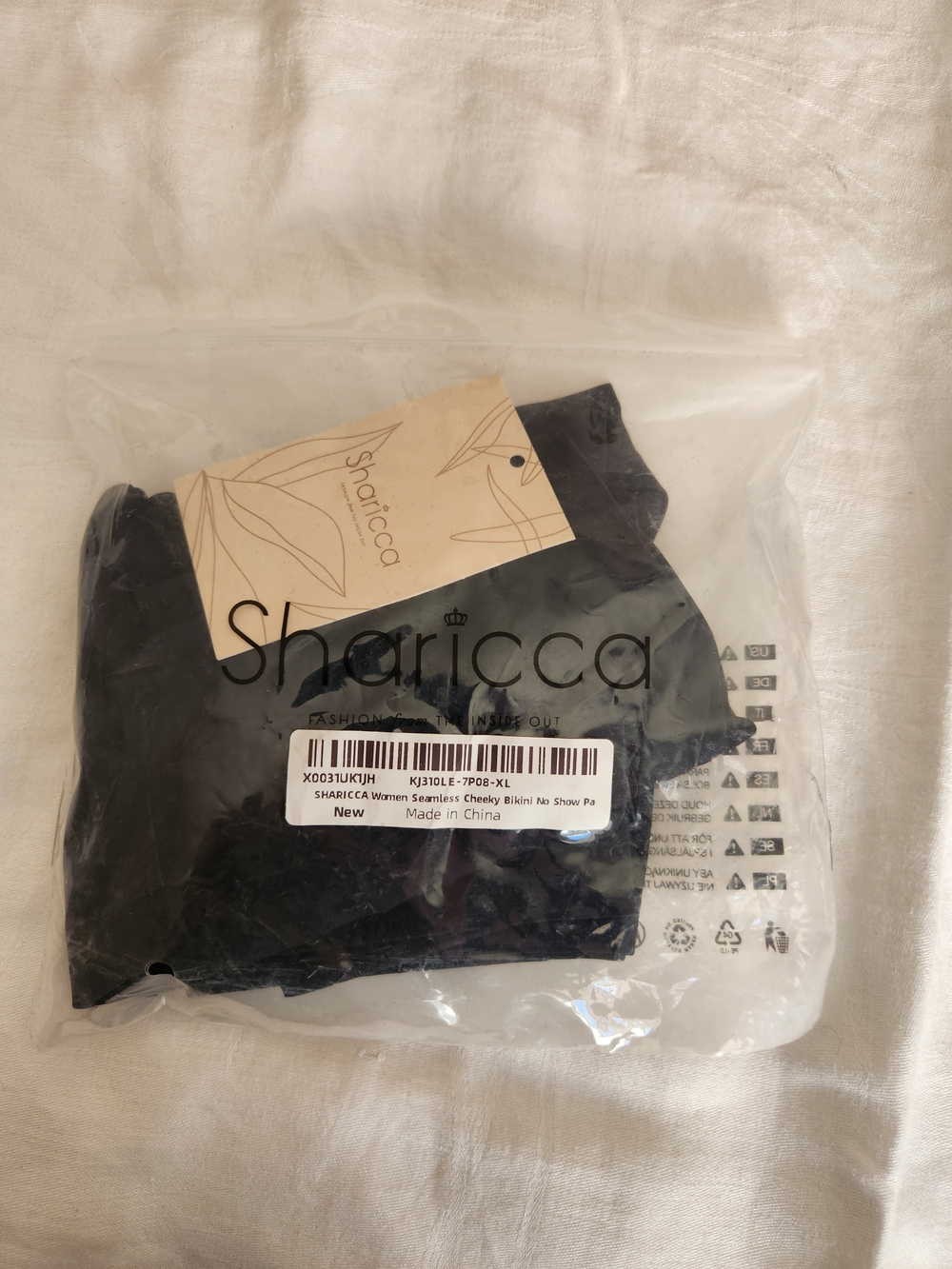 Sharicca Black Seamless Cheeky Bikini Bottoms